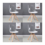 Designetsamaison - lot de 4 chaises scandinaves transparentes - helsinki