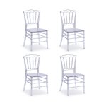 Designetsamaison - lot de 4 chaises transparentes - bonaparte