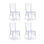 Designetsamaison - lot de 4 chaises transparentes - napoleon