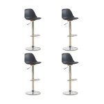 Designetsamaison - lot de 4 tabourets de cuisine noire - deki