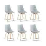 Designetsamaison - lot de 6 chaises scandinaves grises - nicosie