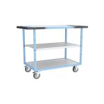 Desserte de bureau double poigne silencieux - 3 plateaux 1000x600mm - charge max 250kg - 880702522