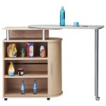 Desserte de cuisine ch�ne naturel avec table pivotante effet b�ton nantes