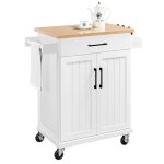 Desserte cuisine � roulettes avec 1 tiroir / armoire avec etag�re r�glable / porte serviette / porte ...