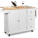 Desserte de cuisine sur roulettes, Îlot central cuisine plateau en bois d'hévéa pliable, rangement cuisine ... Desserte de cuisine sur roulettes, Îlot central cuisine plateau en bois d'hévéa pliable, rangement cuisine ...