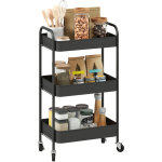 Desserte de rangement - homcom - � roulettes - 3 niveaux plateaux ajour�s - en acier - 45 x 30, 6 x 79 ...