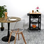 Desserte � roulettes 40x61x84, 5 cm noir et naturel