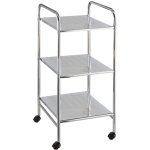 Wenko ? desserte de cuisine � roulettes avec 3 �tag�res ? acier chrom� ? dimensions 32x71x36, 5 cm ? ...