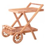 Desserte en teck avec roues kereta