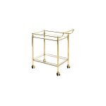 M&s - desserte vintage 68x40x78 cm en verre et mtal laiton