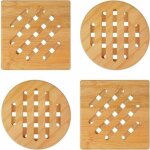 Dessous de plat bois naturel lot de 4 dessous de plat en bambou, r�sistants � la chaleur sous plat pour ...