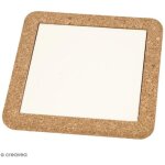 Dessous de plat en li�ge et en c�ramique - 15 x 15 cm - 2 pcs