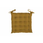 Dessus de chaise capitonn� en velours 40x40x5 cm velvet ocre, par soleil d'ocre