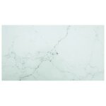 Dessus de table blanc 120x65 cm 8 mm verre tremp� design marbre - vidaxl