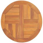Dessus de table bois de teck solide rond 2, 5 cm 50 cm vidaxl