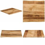 Dessus de table bord vivant 40x40x3, 8 cm bois de manguier brut - bois de manguier - bois brut