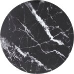 Dessus de table noir �30x0, 8cm verre tremp� avec design marbre - vidaxl