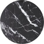 Dessus de table noir �50x0, 8cm verre tremp� avec design marbre - vidaxl