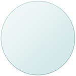 Vidaxl ? dessus de table ronde en verre tremp� 700 mm ? �paisseur 8 mm ? transparent ? pour tables � ...