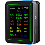 D�tecteur qualit� d?air wifi 12 en 1, d�tecteur dioxyde de carbone avec affichage date / heure, aqi pm2. ...