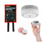 D�tecteur de fum�e nf autonomie 10 ans + support magn�tique + couverture anti - feu 1, 20x1, 20 m evacuate ...