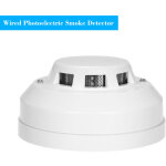 D�tecteur de fum�e photo�lectrique filaire haute sensibilit�, alarme incendie, d�tecteur de fum�e, raccordemen ...
