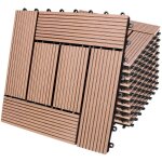 Deuba - 11x 22x 44x 55x 66x dalles clipsables en bois composite wpc 30 x 30 cm dalle de terrasse jardin ...