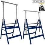 Deuba ? tr�teaux t�lescopiques 2x ? hauteur r�glable 81 � 130 cm ? charge max 200 kg ? acier avec rev�tement ...