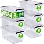 Bo�te de rangement en plastique transparent empilable sans bpa gain de place caisse de rangement organiseur ...