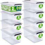 Bo�te de rangement en plastique transparent empilable sans bpa gain de place caisse de rangement organiseur ...