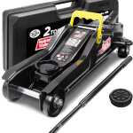 Deuba - cric hydraulique capacit� 2 tonnes avec valise et patins en caoutchouc inclus lev�e de 85 � 330mm ...