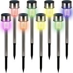 Deuba lampes solaires de jardin lot de 8 lumires solaires led acier inoxydable jardin alle terrasse ...