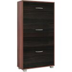 Deuba - meuble  chaussures 3 abattants 115x60x24cm armoire de rangement 18 paires tagre couloir entre ...