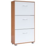 Deuba - meuble � chaussures 3 abattants 115x60x24cm armoire de rangement 18 paires �tag�re couloir entr�e ...