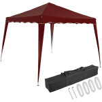 Deuba tonnelle capri 3x3 m pliable tente de r�ception jardin terrasse ext�rieur rouge