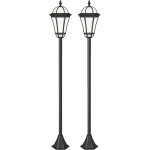 Deux lampadaires solaires d'ext�rieur pour jardin, chacun avec deux lumi�res led, blanc 6000k ip44, � ...