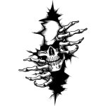 Deux pi�ces d'autocollants d'horreur de cr�ne noir et blanc autocollants de voiture autocollants de voiture ...