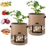Deux sacs de plantation de pommes de terre de 7 gallons avec rabats et fen�tres transparentes pour la ...