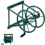 Relaxdays dvidoir mural, enrouleur pour 60 m de tuyau d?arrosage, 2 raccords  clipser, support, acier, ...