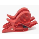 D�vidoir professionnel de ruban adh�sif rouge avec capuchon - support pour papier cadeau avec base antid�rapan ...