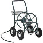 Outsunny - chariot d'enrouleur de tuyau - m�tal - 83x60x92. 5cm - vert