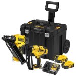 Outillage - set cloueuse de menuiserie et cloueuse de finition sans fil 18 v, 2 batteries xr 5, 0 ah, ... Outillage - set cloueuse de menuiserie et cloueuse de finition sans fil 18 v, 2 batteries xr 5, 0 ah, ...