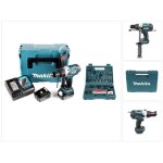 Dhp 458 rtj perceuse visseuse  percussion sans fil 91nm 18v + 2x batteries 5, 0 ah + chargeur + jeu ...