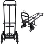 Diable d'escalier pliable en acier, chariot de transport pour escaliers, chariot de courses avec 6 roues, ...
