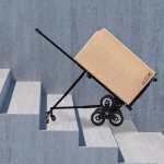 Diable pliable pour charges lourdes 150kg monte - escalier � roues �toil�es triple, transporter, diable ...