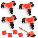 Diables � trois roues en acier de 15 cm avec roulettes, paquet de 4, chariot � 3 roues, kit de levage ...