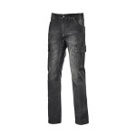 Diadora - jean de travail multipoches stretch cargo stone denim noir 44