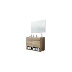 Dianhydro - meuble de salle de bain suspendu coton / clint (a monter)