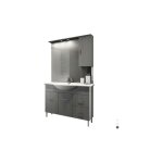 Meuble de salle de bains venice 105 cm avec lavabo et miroir dimensions : m�l�ze blanc