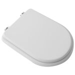 Abattant wc pour vase cielo ares 43 - 45, 5x34 cm avec charnie'res re'glables en fonte de bois blanc